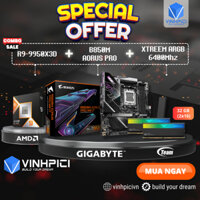 Bộ máy tính COMBO AMD (R9 9950X3D + B850M AORUS PRO + XTREEM ARGB 6400Mhz 32GB 16x2)