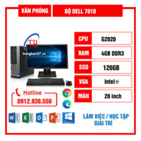 Bộ máy tính để bàn DELL Optiplex 7010, CPU G2020, Ram 4GB, SSD 120GB, Màn hình LED 20 ich