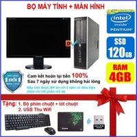 Bộ máy tính để bàn HP +Màn hình 19 inch Core i7 i5 i3 Ram 8 4GB Ổ ssd 120GB Cấu hình cao dùng cho văn phòng học tập