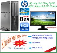 "Bộ Máy tính đồng bộ HP Elite 8200 ( core i5 2400 /8G/500G ) Màn hình HP 19.5""inch Wide - LED  Tặng Bộ Bàn phím  USB Wifi  Bàn di chuột - Bảo hành 24 tháng"