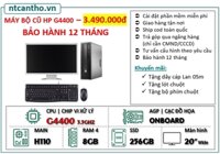 Bộ máy tính HP cũ: Main Socket 1151/ Cpu G4400/ Ram 8G/ Ssd 256G/ Phím/ Chuột/ Màn hình 20” Wide