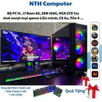 Bộ Máy Tính i5 i7 Ram 8g Ssd 256g VGA 1050 ti kèm màn mới 24 inch chơi mượt mọi game Liên minh, fifa 4,csgo đồ họa ngon