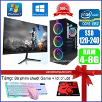 Bộ máy tính PC Game LED+Màn hình 24 icnh FullHD CPU Core i7 i5 i3 Ram 4GB-8GB/SSD 120-240GB chơi PUBG mobile LOL CF+Quà