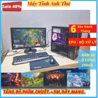 Bộ Máy Tính PC Gaming Chơi Game Online, Máy Tính Bàn Văn Phòng Học Tập Cấu Hình Siêu Mượt Ram 4GB, Ổ Cứng 250GB