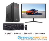 Bộ máy tính văn phòng CPU intel Core i5 3570 - Ram 8G - SSD 120G - VSP 20inch
