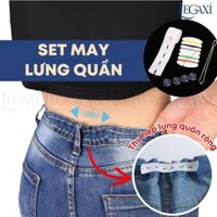 Bộ may vá thu nhỏ thắt lưng, thu hẹp eo quần jean thun 22cm kim chỉ nút dụng cụ luồn chun Legaxi