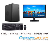 Bộ máy vi tính Gaming CPU Intel i5 4570 - Ram 8GB - SSD 250GB - Samsung 19inch