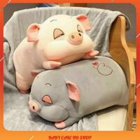 Bộ mền gối văn phòng heo xinh 🧡[FREESHIP]🧡 Chăn mềm hình thú - Gấu bông Heo Xinh