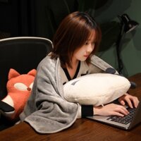 Bộ mền gối văn phòng,gấu bông hình thú nhồi để ngủ trưa phù hợp với mọi lứa tuổi Pehouse