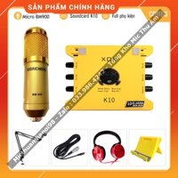 Bộ Mic Hát Livestream Sound Card K10 & Mic BM900 Hàng Loại 1 . Chuyên Livestream , Thu Âm , Live Bigo , Tiktok