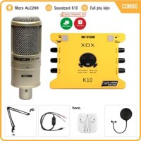 Bộ Mic Hát Livestream Sound Card XOX K10 2020 & Mic Takstar PC K200 . Dễ Dàng Lắp Đặt . Bảo Hành 12 Tháng