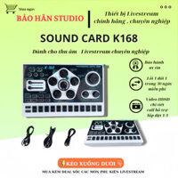 Bộ Mic Hát | Sound Card K-168 Tích Hợp 48v Pin Đèn LED, Dây Livestream, Nhiều Hiệu Ứng, Giả Giọng Đỉnh Cao