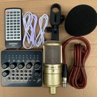 BỘ MIC HÁT THU ÂM LIVESTREAM AQ220-CARD V10 KÈM DÂY LIVESTRAM+LẤY NHẠC BẢO HÀNH 6 THÁNG