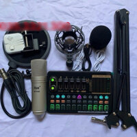 Bộ Mic Hát thu Âm livestream Online Mic ISK AT100 Chính Hãng Sound Card K500 Mới Nhất kèm đầy đủ phụ kiện