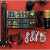 Bộ Mic Karaoke Livestream Online BM900 Và Card K300 PRO MAX mới nhất 2023 tặng kèm tai nghe và kẹp mic