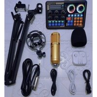 Bộ Mic Karaoke Thu Âm Livestream Đa Năng, Mic BM900 Và Sound Card K600 Mới nhất 2022 tích hợp pin và hiệu ứng