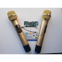 Bộ mic không dây cho loa kéo thân nhôm vàng sóng UHF