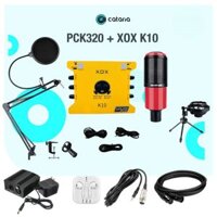 Bộ Mic Livestream Hát Thu Âm Mic K320  Kết Hợp SOund  Card XOX K10 16 Chế Độ Vang Tặng Phần Mềm