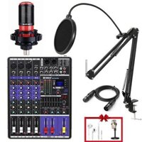 Bộ mic livestream pc k320 với Mixer M4 plus