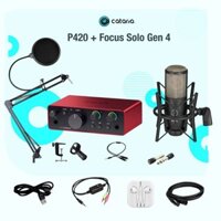 Bộ Mic Livestream,Thu Âm Chuyên Nghiệp P420 Focus Solo 4 Kèm Phần mềm Auto Tune Cubase Tặng Tai Nghe