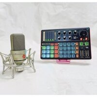 Bộ mic Thu Âm AQTA E103 Và Sound Card K300 auto tun kèm dây kết nối đầy đủ bảo hành 1 năm