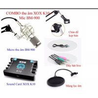 Bộ míc thu âm BM900 K10 dây livestream ma2 chân kẹp míc màng lọc âm