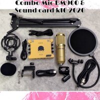 Bộ mic thu âm BM900 Sound Card XOX K10 2020 bản tiếng anh chân màng- combo live stream ♥️♥️