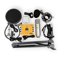Bộ mic thu âm live stream ISK at100 sound card xox k10 2020 phiên bản tiếng anh chân màng dây live đầy đủ tặng tai nghe