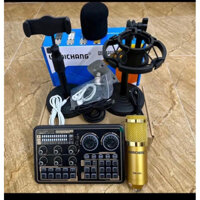 Bộ mic Thu âm livestream BM900 và sound card K600 kèm kẹp mic,kẹp điện thoại,tai nghe