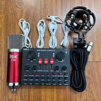 Bộ mic thu âm livestream ISK AT850 Và Soundcard V8S+ tặng kèm tai nghe nhét bảo hành 6 tháng