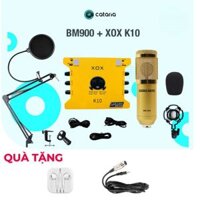 Bộ Mic Thu Âm Livestream XOX K10 Mic Bm900 tặng Phần mềm Cubase Tai Nghe Đèn Live VIp Cataria