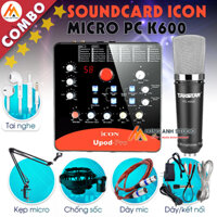 Bộ Mic Thu Âm Soundcard ICON & Mic Takstar K600 Livestream karaoke đầy đủ phụ kiện