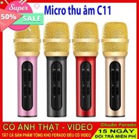Bộ Micro C11 Live Stream, Hát Karaoke Chuyên Nghiệp Mới, Đầy Đủ Phụ Kiện Tai Nghe, Cáp Sạc, Dây Live, Dây Lấy Nhạc ...