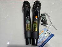 BỘ MICRO KHÔNG DÂY 48 MÀU ĐEN ĐÍT NHÔM SÓNG UHF CHỈNH TẦN SỐ, ÂM LƯỢNG TRÊN THÂN.