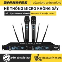 Bộ micro không dây chính hãng RAYHAYES RS-369 , hút âm mạnh, hát karaoke dùng cho mọi loa kéo, amply gia đình chống hú