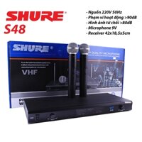 Bộ Micro không dây Shu re S48 hút âm tốt,thích hợp karaoke gia đình - micro sh-200 1 mic - sonys SY-338 cực hay