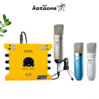 Bộ Micro Livestream Karaoke AT100 Cao Cấp Kết Hợp Sound Card K10 Thu Âm Trên Điện Thoại, Máy Tính