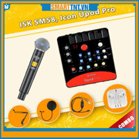 Bộ micro thu âm ISK SM58 và sound card ICON Upod Pro kèm tai nghe, dây live xox, kẹp mic và màng lọc