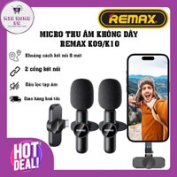 Bộ Micro Thu Âm Không Dây Cài Áo Remax K09 / K10 Cho Điện Thoại - Mic Khử Tiếng Ồn Để Livestream - Ghi Âm Quay Video