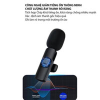 Bộ Micro Thu Âm Không Dây K9-1 Khử Tiếng Ồn Để Livestream Ghi Âm Quay Video Cổng i-P-hone-NTH