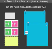 Bộ Miếng Dán Chống Nước Gương Ô Tô Xe Máy Dán Kính Chống Mưa Chống Đọng Nước Phủ NANO Cao Cấp - 2 Miếng Dán Kính 175200mm