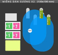 Bộ Miếng Dán Chống Nước Gương Ô Tô Xe Máy Dán Kính Chống Mưa Chống Đọng Nước Phủ NANO Cao Cấp - 2 Miếng Gương 100150mm