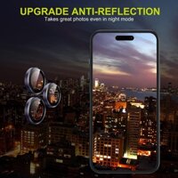 Bộ miếng dán kính cường lực bảo vệ Camera cho iPhone 14 Pro  14 Pro Max mang lại khả năng chụp hình sắc nét full HD độ cứng 9H, tặng kèm khung tự dán