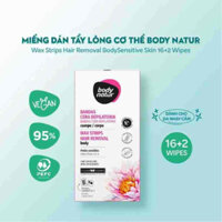 Bộ Miếng Dán Tẩy Lông Thuần Chay Body Natur Wax Strips Hair Removal Body Sensitive Skin 16 + 2/40 +4