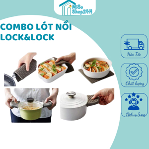 Bộ miếng lót nồi và 2 miếng bắc đồ silicone Lock&lock LLT026