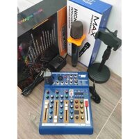 Bộ Mixer Bluetooth vừa Hát Karaoke vừa Livestream Mixer F4pro + Micro Max19 & Chân Đt, Tai Nghe