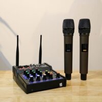 Bộ Mixer G4 Hát Karaoke,Tặng Kèm 2 Micro Không Dây Loa Kéo Dàn Amply Gia Đình - Dùng Trên Xe Hơi