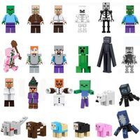 Bộ mô hình gạch Minecraft đầy đủ, đồ chơi xây dựng cho trẻ em, mô hình ngôi làng, hàng hóa mô hình