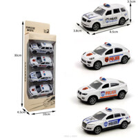 Bộ mô hình xe đồ chơi trẻ em Xe ô tô cảnh sát mini die cast bằng hợp kim và nhựa tỉ lệ 1:64