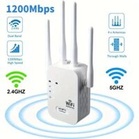 Bộ mở rộng bộ khuếch đại WiFi, Bộ khuếch đại tín hiệu không dây tần số kép, Kích sóng Wifi 4 râu tốc độ cao 300Mbs, kích sóng wifi xuyên tường cực mạnh